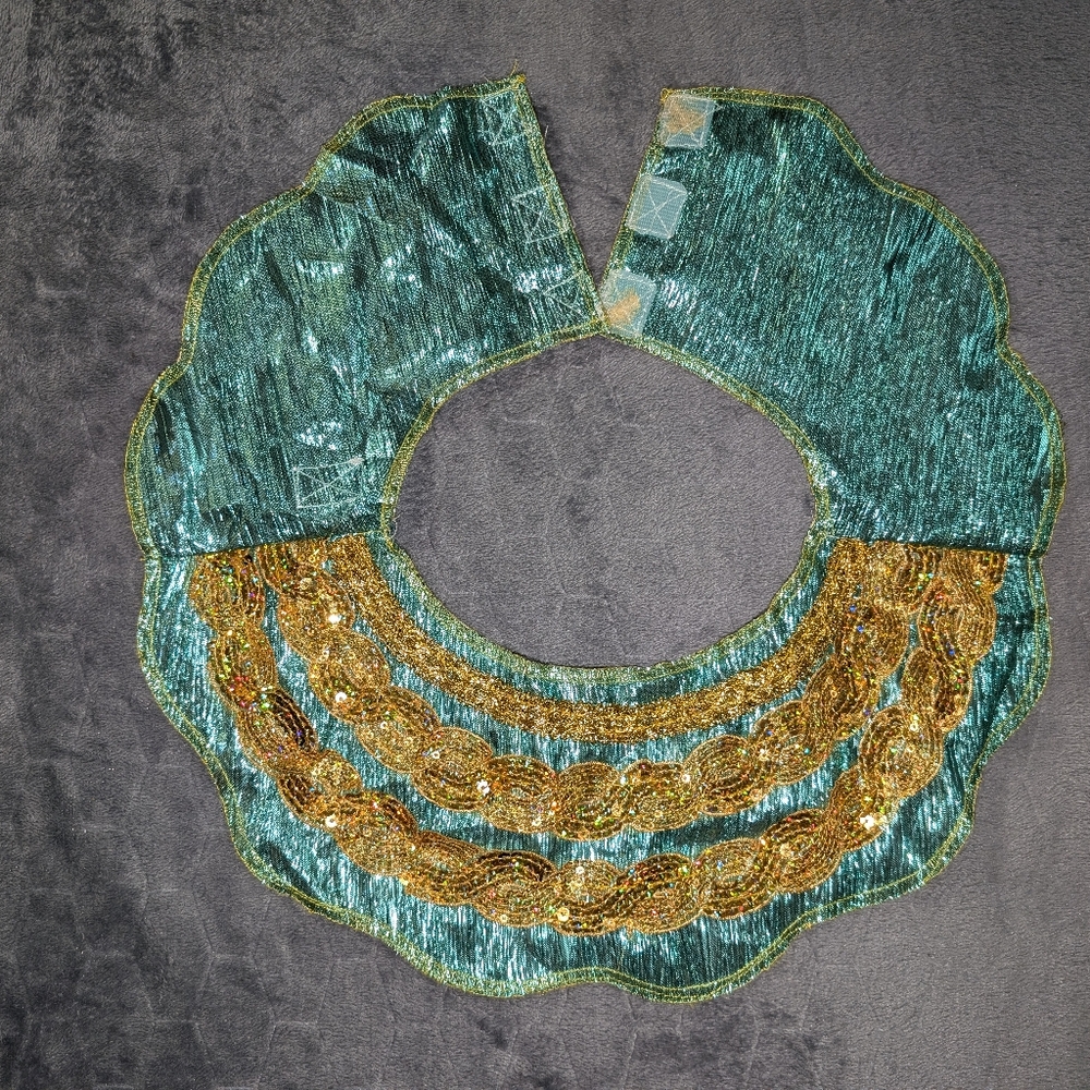 PartyLite Shimmering Green and Gold Kids Costume Collar